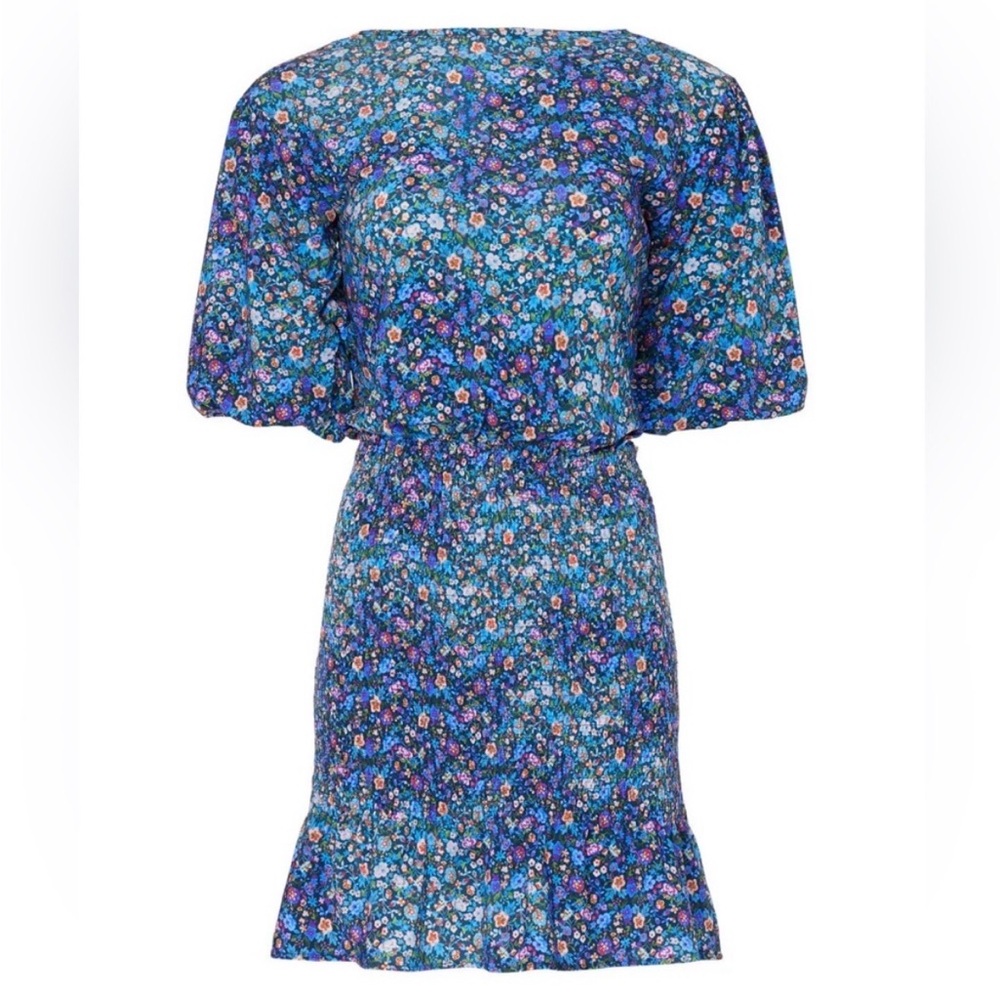 Sandro Blue Floral Mini Dress NWT